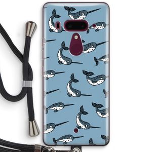 Narwhal: HTC U12+ Transparant Hoesje met koord