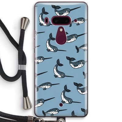Narwhal: HTC U12+ Transparant Hoesje met koord