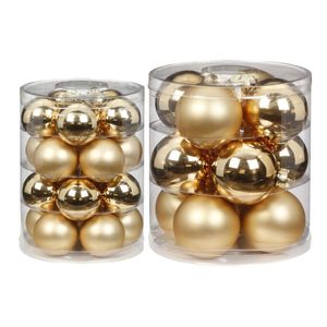 42x stuks glazen kerstballen elegant goud mix 6 en 8 cm glans en mat