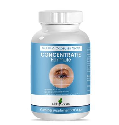 Concentratie formule 50 + 10 60 Vegetarische capsules