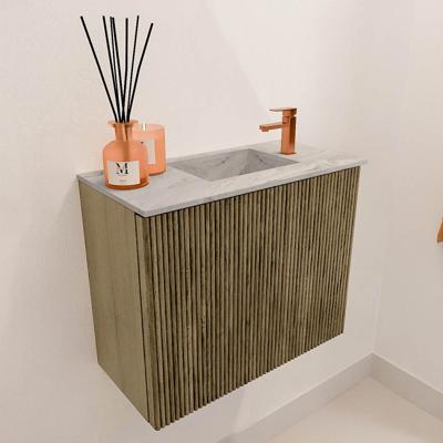 Toiletmeubel Mondiaz Joya Dlux | 50 cm | Meubelkleur Dusk | Faye wastafel Glace Wasbak Rechts | 1 kraangat