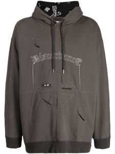 Children Of The Discordance logo-embroidered cotton hoodie - Gris