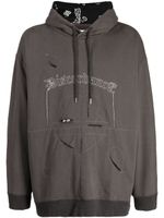 Children Of The Discordance logo-embroidered cotton hoodie - Gris - thumbnail