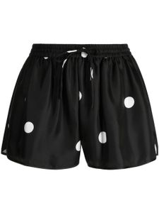 Cynthia Rowley short en soie à pois - Noir