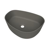 Arcqua Rocker waskom - opbouw - organisch links - 50x37cm - mat quartz grijs WAS651205 Arcqua Rocker waskom - opbouw - organisch links - 50x37cm - mat quartz grijs WAS651205