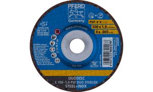 PFERD 62010630 E 100-1,9 PSF DUO STEELOX/16,0 Afbraamschijf gebogen Diameter 100 mm Boordiameter 16 mm RVS, Staal, IJzerslag 10 stuk(s)