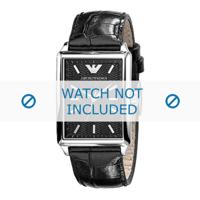 Horlogeband Armani AR0406 Leder Zwart 20mm