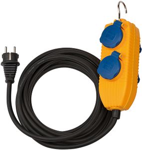 Brennenstuhl Bouwplaatsen-kabel IP54 met contactdozenblok 10m zwart H07RN-F 3G1,5 - 1151740010