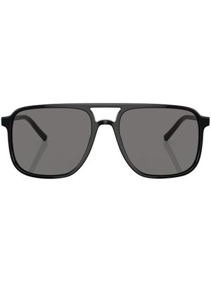 Dolce & Gabbana Eyewear lunettes de soleil carrées à logo - Noir