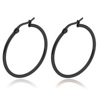 Cilla Jewels Hoop oorringen Dames Edelstaal Zwart-30mm