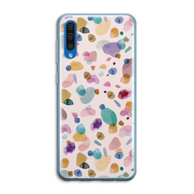 Terrazzo Memphis Pink: Samsung Galaxy A50 Transparant Hoesje