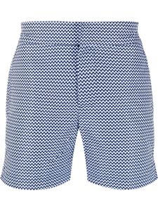 Frescobol Carioca short de bain à motif zigzag - Bleu