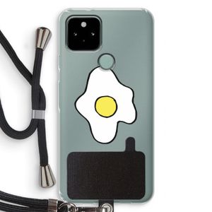 Spiegelei: Pixel 5 Transparant Hoesje met koord
