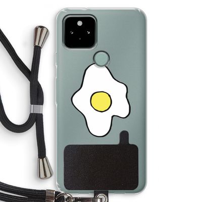 Spiegelei: Pixel 5 Transparant Hoesje met koord