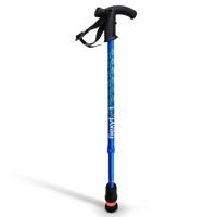 Wandelstok met Derby handvat | Flexifoot | Schokabsorberend | Blauw | Lichtgewicht | Aluminium | PR30047-BL