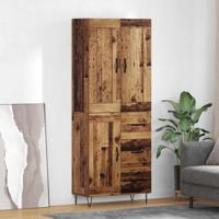 Hoge kast met lade Oud Hout 69,5 x 34 x 180 cm Bewerkt hout