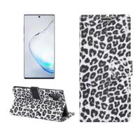 Luipaard patroon horizontale Flip lederen draagtas met houder & kaartsleuven voor Galaxy Note 10 + (wit)