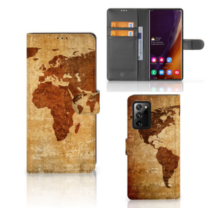 Samsung Galaxy Note20 Ultra Flip Cover Wereldkaart