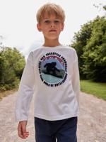 T-shirt voor jongens met print op de voorkant ecru