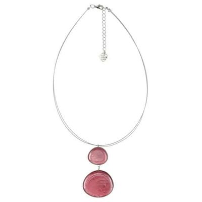 Halsketting Dubbele Capiz Schelp Rood
