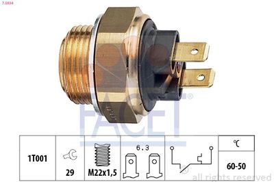 Temperatuurschakelaar, radiateurventilator 75034