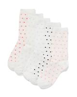 HEMA Damessokken Stippen - 5 Paar Wit (wit)
