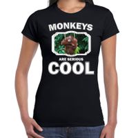 Dieren orangoetan t-shirt zwart dames - monkeys are cool shirt Dieren orangoetan t-shirt zwart dames - monkeys are cool shirt