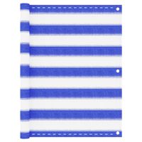 Balkonscherm 75x400 cm HDPE blauw en wit - thumbnail