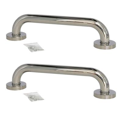 Gerimport Douche handgreep - 2x stuks - RVS - wandbeugel - zilverkleurig - 30 cm