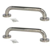 Gerimport Douche handgreep - 2x stuks - RVS - wandbeugel - zilverkleurig - 30 cm