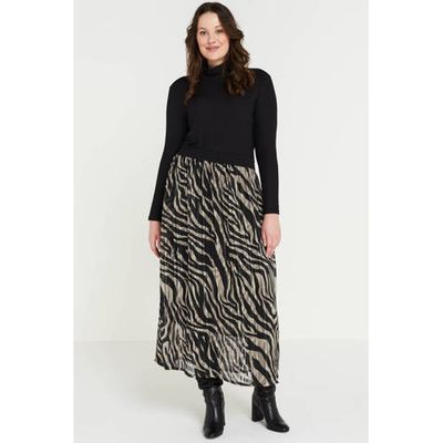 Kaffe Curve rok met zebraprint zwart Kaffe Curve rok met zebraprint zwart
