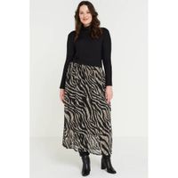 Kaffe Curve rok met zebraprint zwart - thumbnail