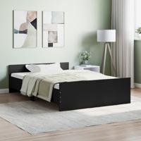 Bedframe met hoofd- en voeteneinde zwart 120x190 cm