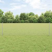 VidaXL Hek met paal zilver 0,6 x 25 m staal