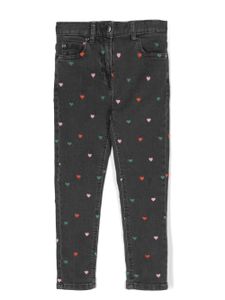 Stella McCartney Kids jean droit à broderies cœur - Gris