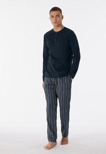 Schiesser Schiesser Pyjama Long nightblue 180274 50/M