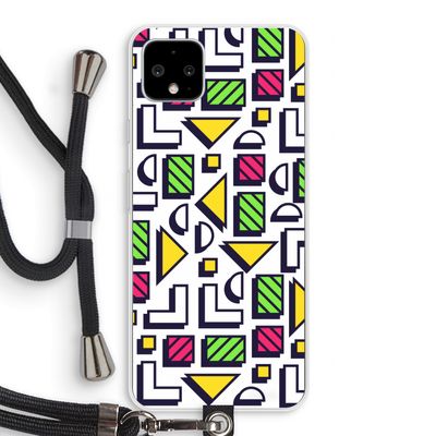 8-bit N°4: Pixel 4 XL Transparant Hoesje met koord