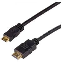 Akyga AK-HD-10M HDMI-kabel Aansluitkabel HDMI-A-stekker, HDMI-mini-C-stekker 1 m Zwart