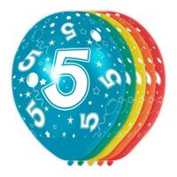 Folat Ballonnen 5 jaar - 5x stuks - multicolor - verjaardag/jubileum - feestartikelen