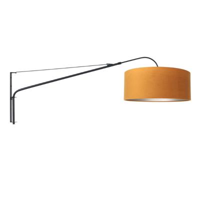 Steinhauer Zwarte muurlampElegant Classy met goud velvet - 8135ZW