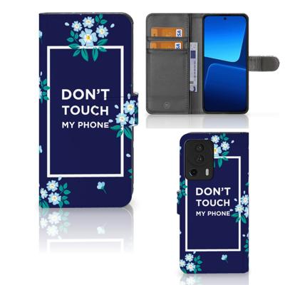 Xiaomi 13 Lite Portemonnee Hoesje Flowers Blue DTMP Xiaomi 13 Lite Portemonnee Hoesje Flowers Blue DTMP