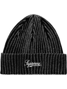 Supreme bonnet nervuré à logo - Noir