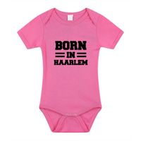 Born in Haarlem cadeau baby rompertje roze meisjes - thumbnail