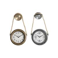 Muurklok DKD Home Decor 28,5 x 8 x 50 cm Kristal Ijzer Vintage (2 Stuks)