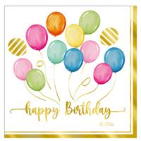 Feestservetten - 16x - happy birthday - ballonen thema - verjaardag - 3 laags - 33 x 33 cm Feestservetten - 16x - happy birthday - ballonen thema - verjaardag - 3 laags - 33 x 33 cm