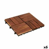 In elkaar grijpende vloertegels Bruin Polyethyleen Acacia 30 x 2,8 x 30 cm (6 Stuks)