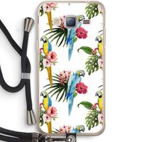 Kleurrijke papegaaien: Samsung Galaxy J3 (2016) Transparant Hoesje met koord