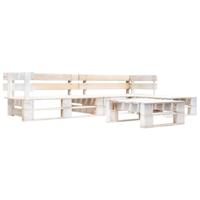 4-delige Loungeset pallet hout wit