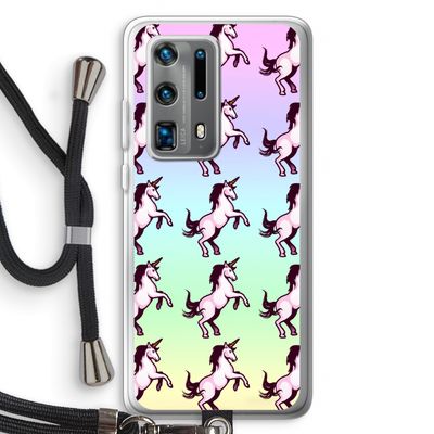 Musketon Unicorn: Huawei P40 Pro Plus Transparant Hoesje met koord