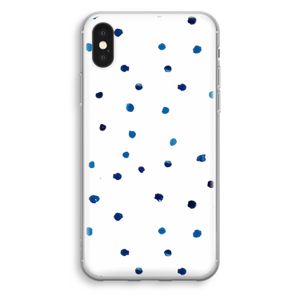 Blauwe stippen: iPhone XS Transparant Hoesje